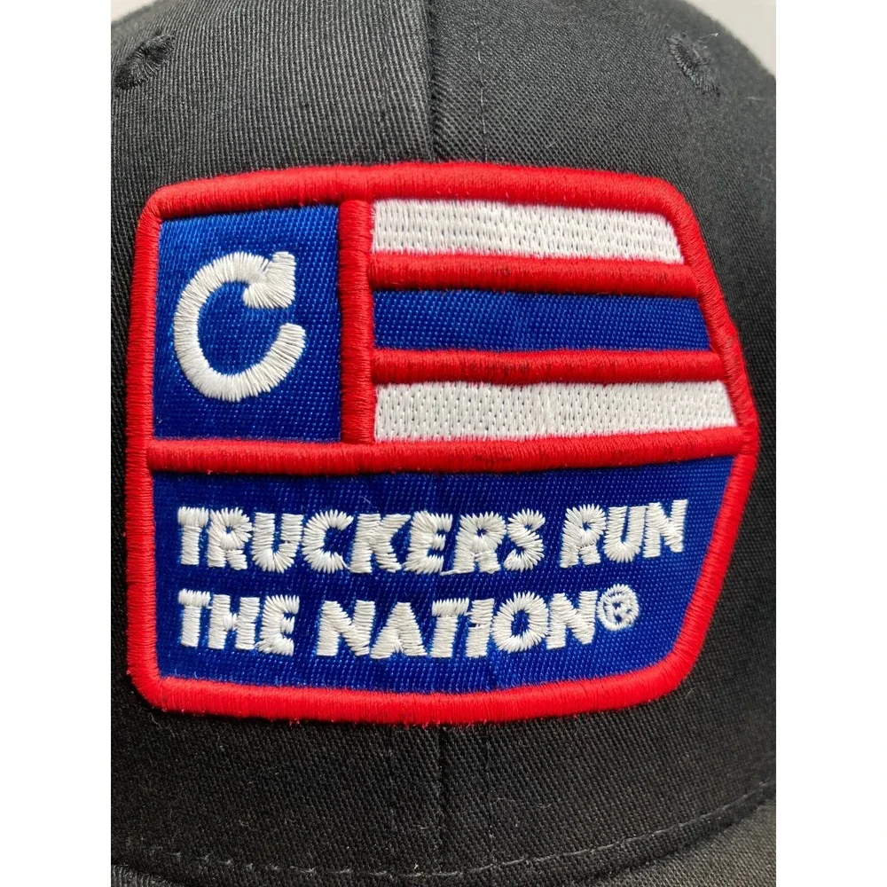 Truckers Run the Nation Adult Cap Hat‎ Black Patch Mesh Snapback Adjustable